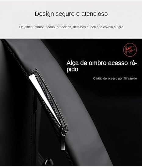 Bag masculina com cadeado à prova d'água anti-roubo