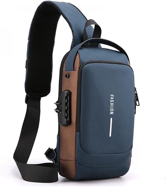 Bag masculina com cadeado à prova d'água anti-roubo