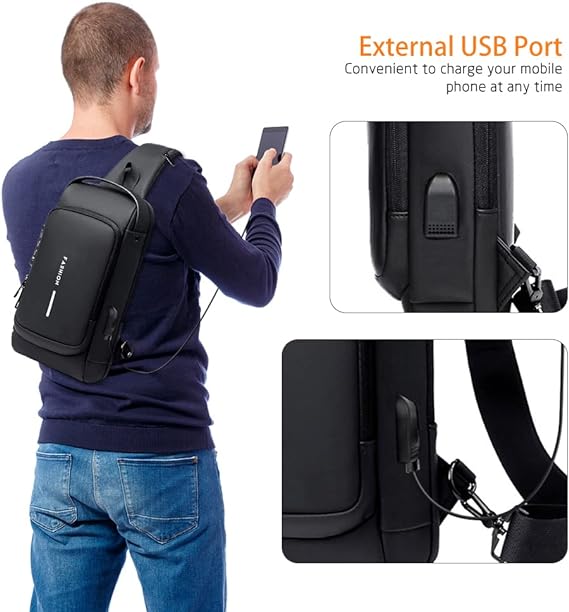 Bag masculina com cadeado à prova d'água anti-roubo