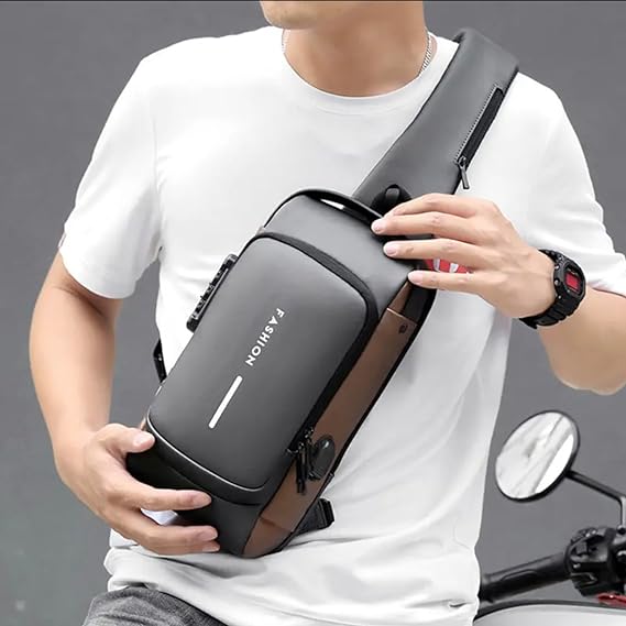 Bag masculina com cadeado à prova d'água anti-roubo