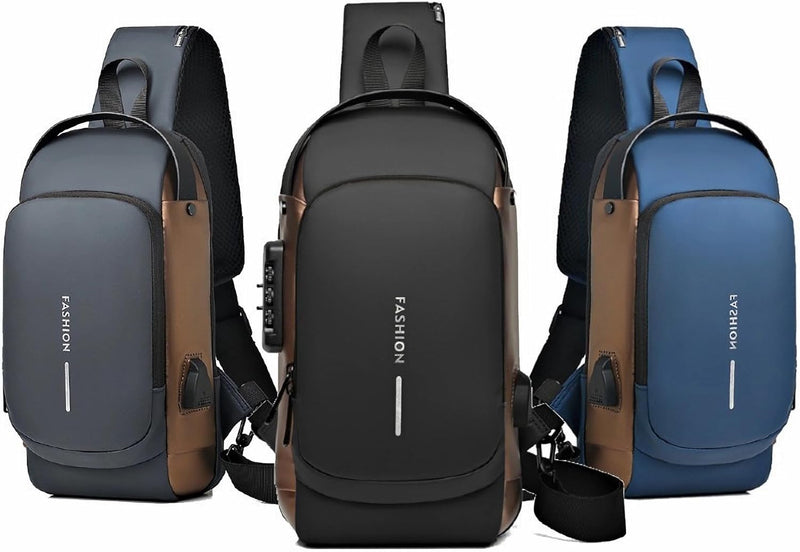 Bag masculina com cadeado à prova d'água anti-roubo