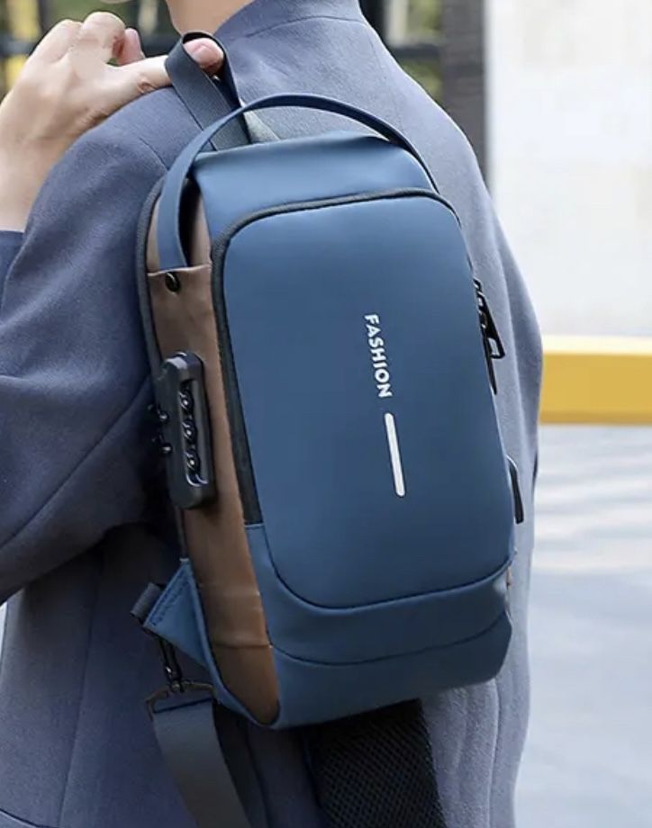 Bag masculina com cadeado à prova d'água anti-roubo